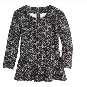 J Crew Lace Peplum Top